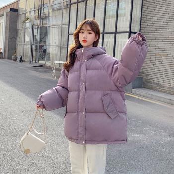 短款羽絨棉服女連帽寬松韓版設計感小個子冬季時尚保暖外套麵包服