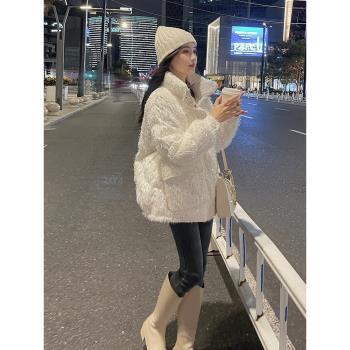 亮片羽絨服女短款2024年冬季新款韓版時尚洋氣流蘇白鴨絨加厚外套