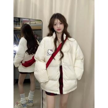 高階感超好看羽絨棉襖女冬季2024新款潮牌寬松小眾加厚棉服外套女