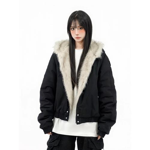 Amoeba美式座山雕毛領加絨加厚棉服夾克男女冬季cleanfit工裝外套