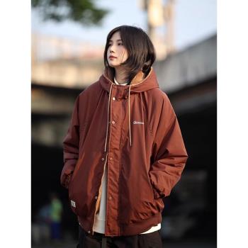 300斤特大碼胖mm雙面穿保暖棉服女冬季加絨加厚連帽棉衣學生外套
