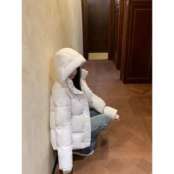 可拆卸連帽羽絨服女短款小個子麵包服冬季保暖加厚90白鴨羽絨外套