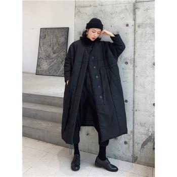 山本慵懶暗黑風設計感棉衣女中長款2024冬季個性棉服寬松加厚外套