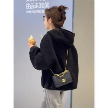 軟糯羊羔毛絨外套女加厚2024冬季新款小個子時尚百搭爆款開衫上衣