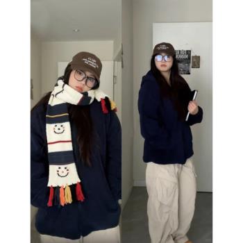 羊羔毛外套女秋冬羊羔絨搖粒絨加絨毛毛棉服女款冬季毛絨雙面絨厚
