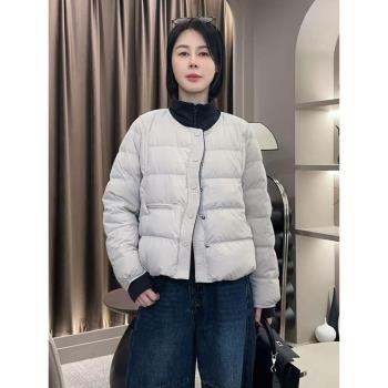 輕薄短款棉衣棉服女士2024冬季新款爆款時尚圓領寬松棉襖保暖外套