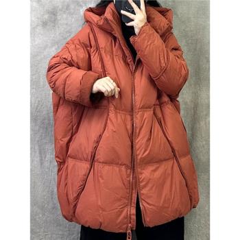 白鴨歐版大碼中長款保暖羽絨服