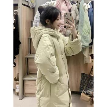 羽絨棉服女2024新款冬季棉衣中長款韓系過膝棉襖奶fufu加厚外套潮