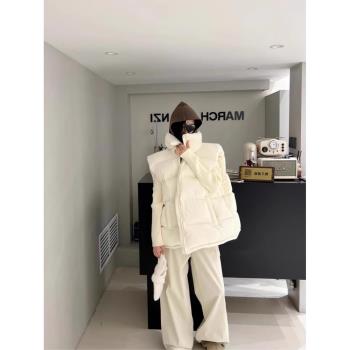 羽絨馬甲女秋冬寬松韓版背心坎肩輕薄羽絨服外套90白鴨絨外穿馬夾