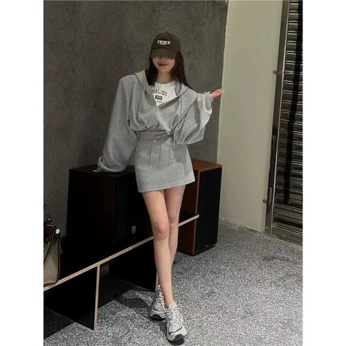 2025春季新款衛衣外套套裝洋氣時尚休閑半身短裙子小個子兩件套女