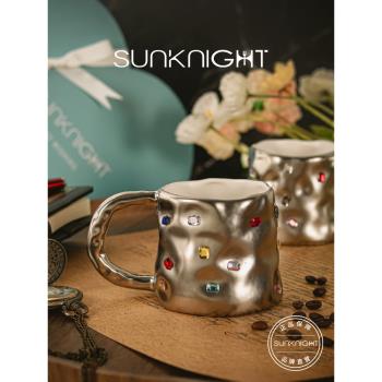 (免運)SUNKNIGHT.Bright.星願陶瓷ins風咖啡杯高檔精緻高顏值輕奢馬克杯