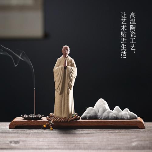 免運)禪意小和尚茶寵精品紫砂個性小沙彌創意手工茶玩茶臺擺件工藝品|茶