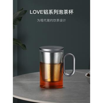 (免運)尚明玻璃泡茶杯茶水分離杯男辦公室專用水杯大容量高檔帶蓋個人杯