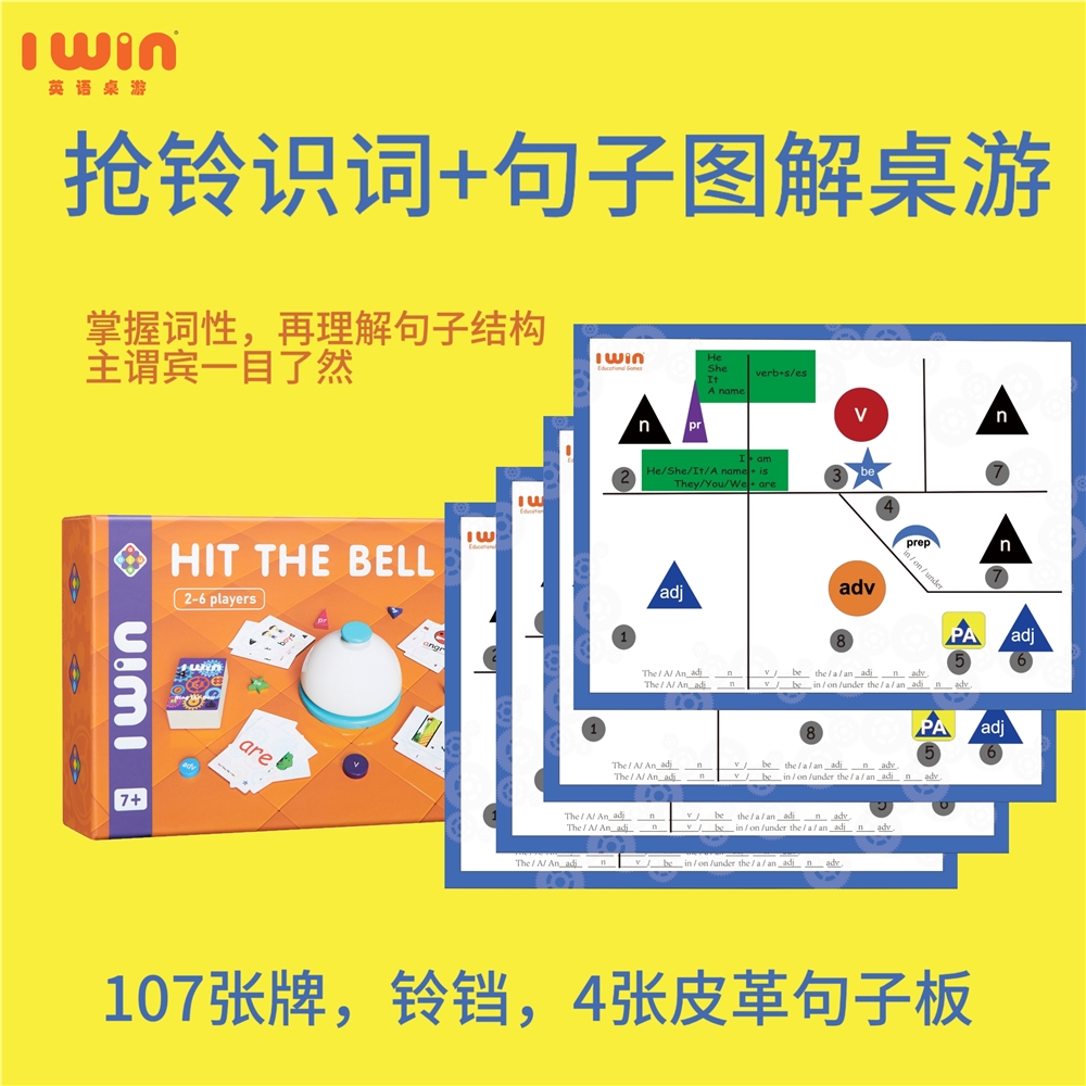 IWin英語詞性組句子少兒桌游課間小學語法游戲圖解主謂賓KET詞匯|兒童桌遊類|ETMall東森購物網