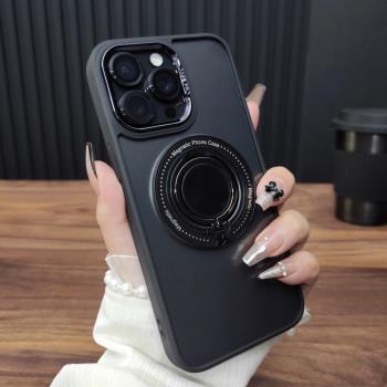 適用蘋果磁吸旋轉折疊支架手機殼15PROMAX指環14全包iphone12鏡頭膜13矽膠11/XSMAX透明XR/78P/SE23防摔A38