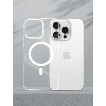 Coiincase適用蘋果iPhone16pro手機殼透明殼適配magsafe配件磁吸支架magsafe手機殼16promax手機保護殼