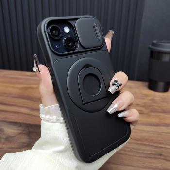 適用蘋果滑蓋鏡頭16PROMAX旋轉支架15防摔iphone14PROMAX膚感11磨砂13手機殼12/XSMAX全包XR/78P/SE簡約A28