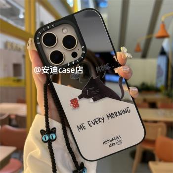 CASETi磁吸鏡面早起咖啡貓咪15Pro適用於iPhone13ProMax蘋果12Pro/16pro max手機殼11防摔保護14pro max殼硬