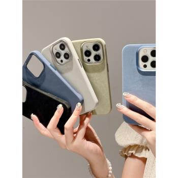 Urban Case超纖維膚感法蘭絨布磁吸適用於iPhone16promax手機殼蘋果15pro保護套15plus情侶簡約款磨砂