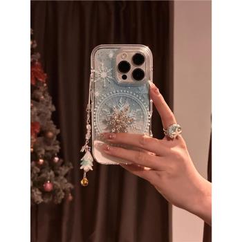 西多士風漸變摩天輪旋轉雪花適用14promax蘋果16手機殼iPhone15新款13防摔iPhone14防摔保護套16promax潮