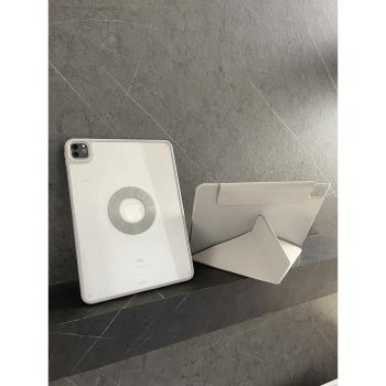 3+y磁吸適用蘋果2024ipadpro保護套air6拆分10代平板無筆槽10.2亞克力720旋轉軟膠10.5透明硬殼3防摔4三折9.7