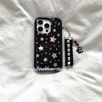 星星ins風黑色手機殼少女心蘋果