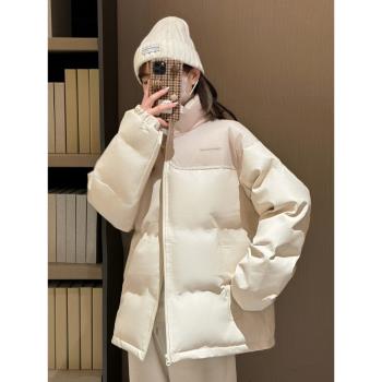 (免運)pu皮羽絨服女短款冬季2024新款免洗小個子90白鴨絨蛋白皮麵包外套