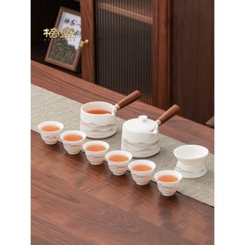 榜盛羊脂玉茶具套裝2024新款家用辦公輕奢高檔白瓷功夫茶具禮盒裝