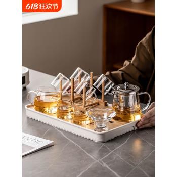 玻璃功夫茶具套裝家用輕奢高檔耐熱高溫泡茶器2024新款泡茶壺茶杯