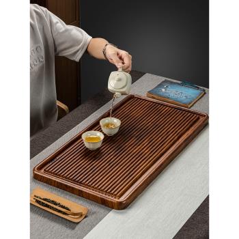 高階茶盤家用2024新款茶托盤茶具辦公室用幹泡茶臺茶海竹製電木款