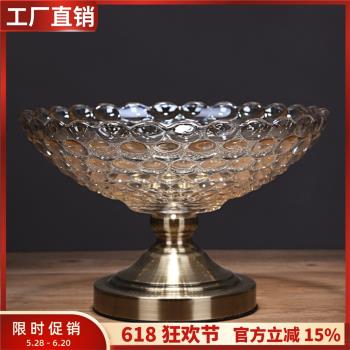 奢華高檔現代水晶玻璃歐式果盤
