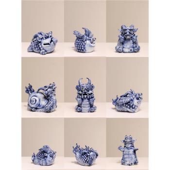 龍生九子潮玩藝術品手辦茶寵擺件