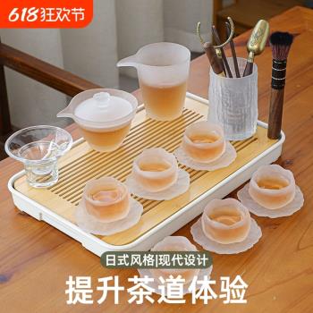耐熱玻璃茶具套裝日式功夫茶杯家用蓋碗辦公室泡茶器茶道現代三才