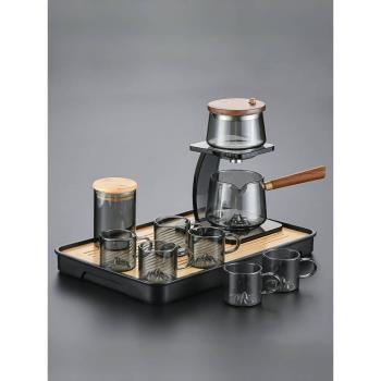 2024新款玻璃茶具套裝家用輕奢高檔懶人泡茶神器自動茶壺茶杯整套