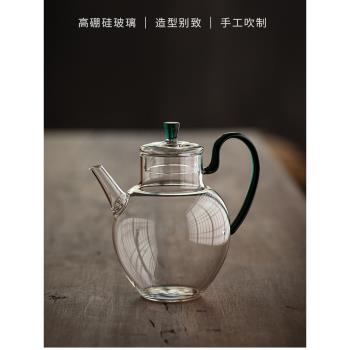 棠頌丨仿宋玻璃茶壺耐熱大號執壺套裝加厚綠茶花茶家用過濾泡茶器