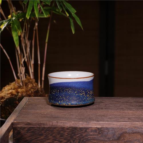 田園山水風 任曉飛炭燒杯神垕鈞瓷手工原礦茶杯茶具中式風禮盒裝