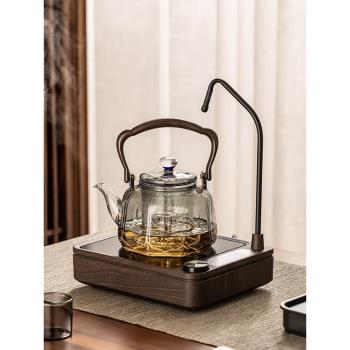 電陶爐抽水一體煮茶器家用室內玻璃茶壺耐高溫蒸煮燒水壺煮茶茶爐