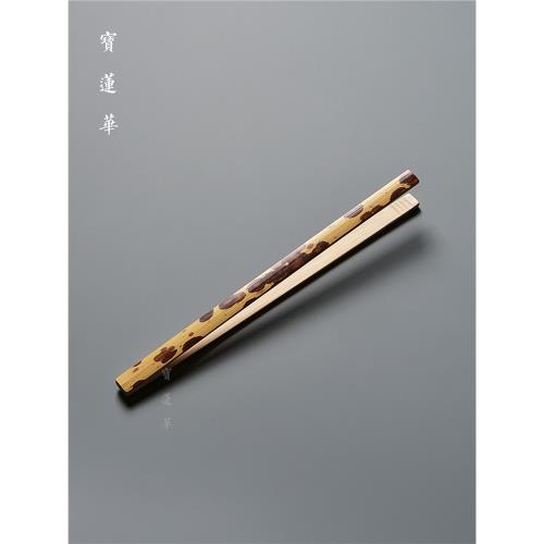 梅妃竹天然花紋茶夾 寶蓮華特選竹茶杯夾子 茶道夾六君子茶道配件
