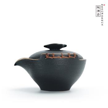 陶瓷茶壺小單壺過濾泡茶器粗陶創意日式側把功夫茶具仿古手抓壺