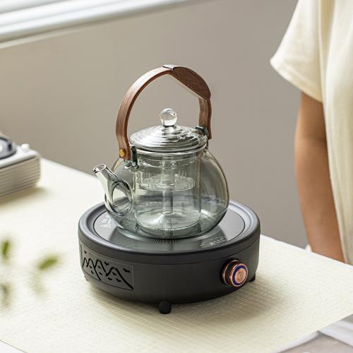 聚山堂新款電陶爐煮茶器玻璃泡茶家用過濾泡茶茶壺提梁壺蒸茶專用