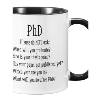 PhD哲學術博士陶瓷咖啡馬克杯子茶水杯Graduate畢業研究生日禮物