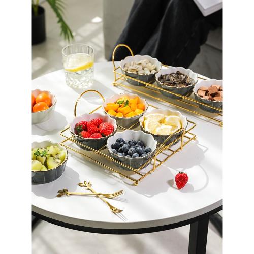 舍里 北歐輕奢水果盤創意現代網紅家用客廳茶幾瓜子零食盤干果盤