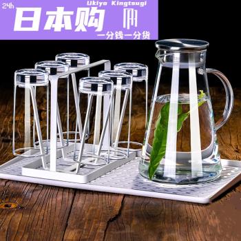 日本Ukiyo不銹鋼杯架水杯掛架玻璃杯架瀝水架啤酒杯架收納架創意