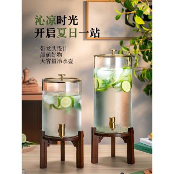 帶龍頭玻璃飲料桶商用冷水壺