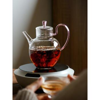九土花茶壺仿宋中式帶過濾玻璃