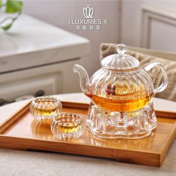 耐熱玻璃茶壺 玻璃茶具套裝 花茶壺套裝 花茶壺 水果花草功夫茶具