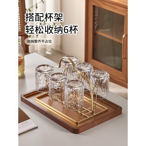 玻璃杯家用套裝高顏值大容量喝水泡茶杯子辦公室待客水杯杯具茶杯