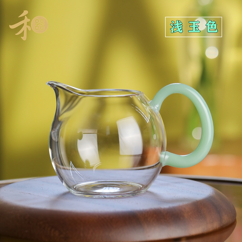 禾器公道杯手工耐高溫分茶器茶海和器茶具公杯玻璃晶彩暢然茶海|公道盃