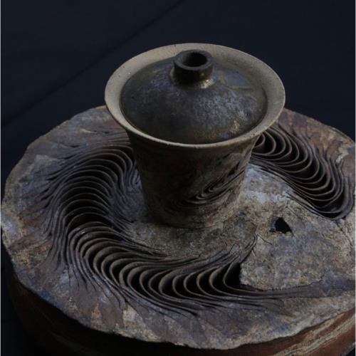 日本新派陶藝作家泉田之也侘寂風陶器藝術作品積層蓋碗茶海花器|功夫茶