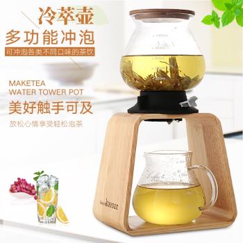 水塔壺日式玻璃泡茶壺大容量冷熱萃茶機沖泡水果花茶咖啡壺冷泡壺